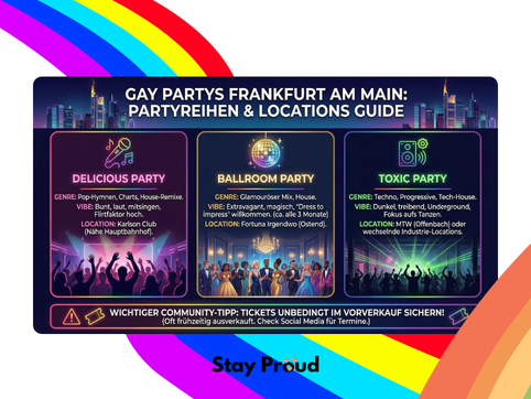 Infografik Gay Partys in Frankfurt am Main Ueberblick