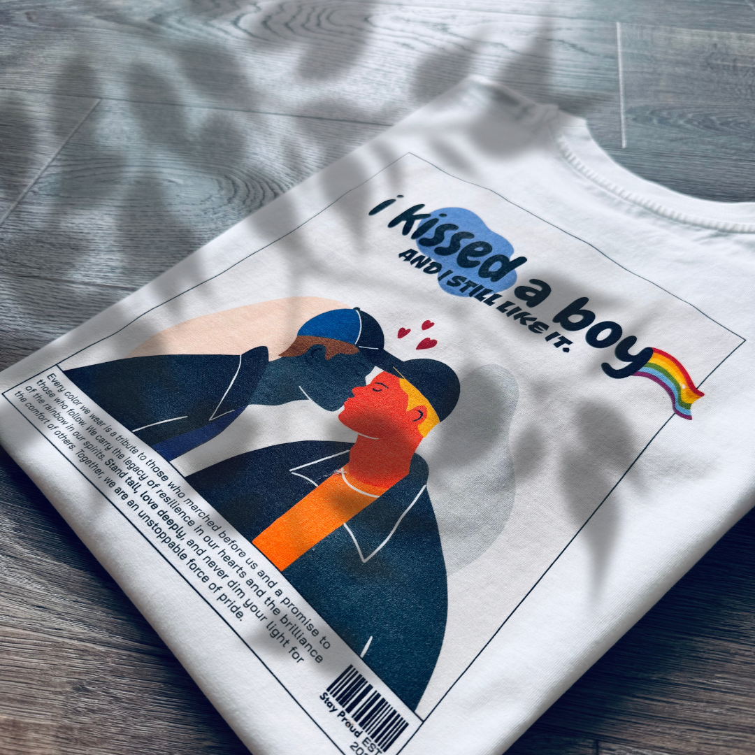 I Kisses A Boy Pride Shirt Back on Floor