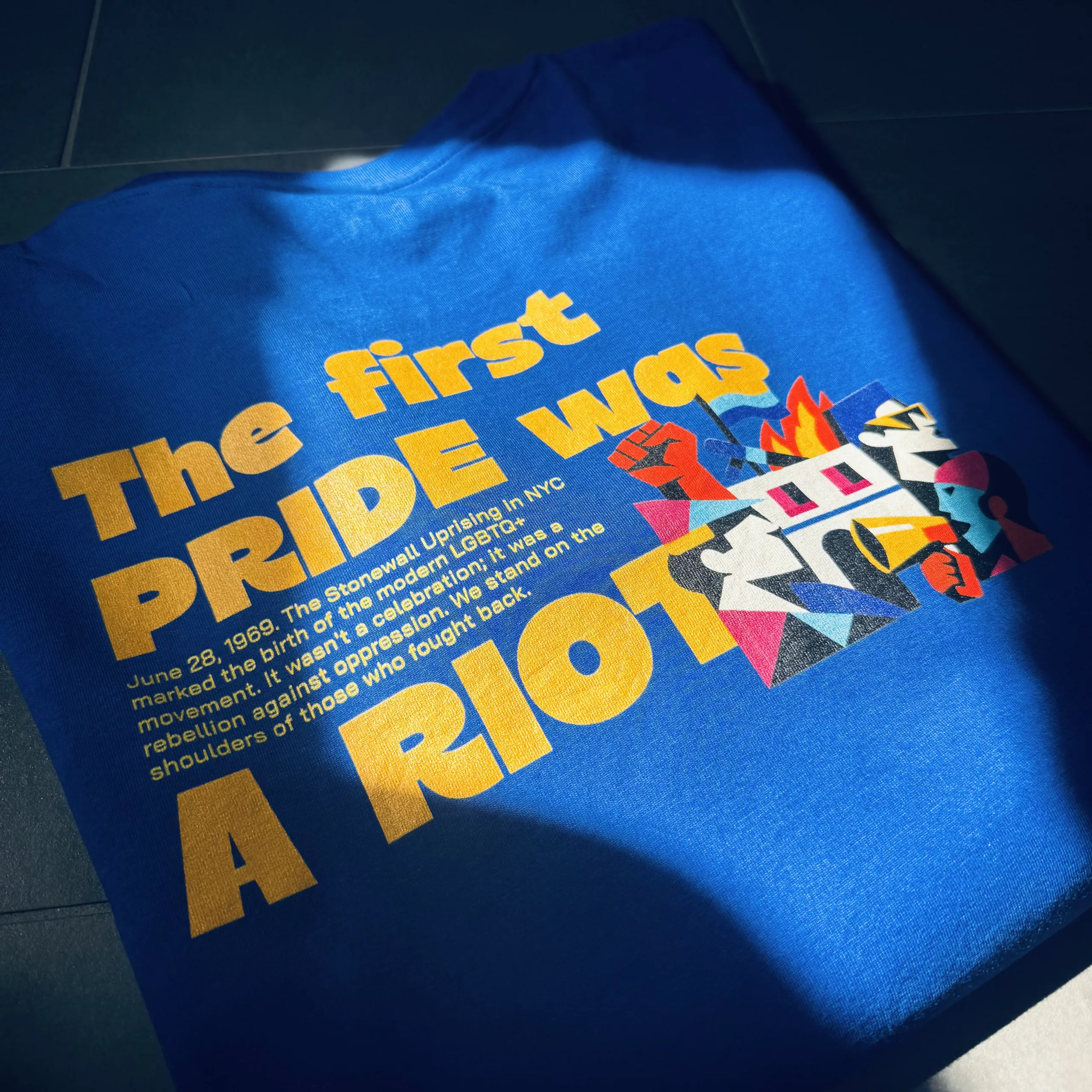 Pride T-Shirt The first Pride was a Riot Blau Back