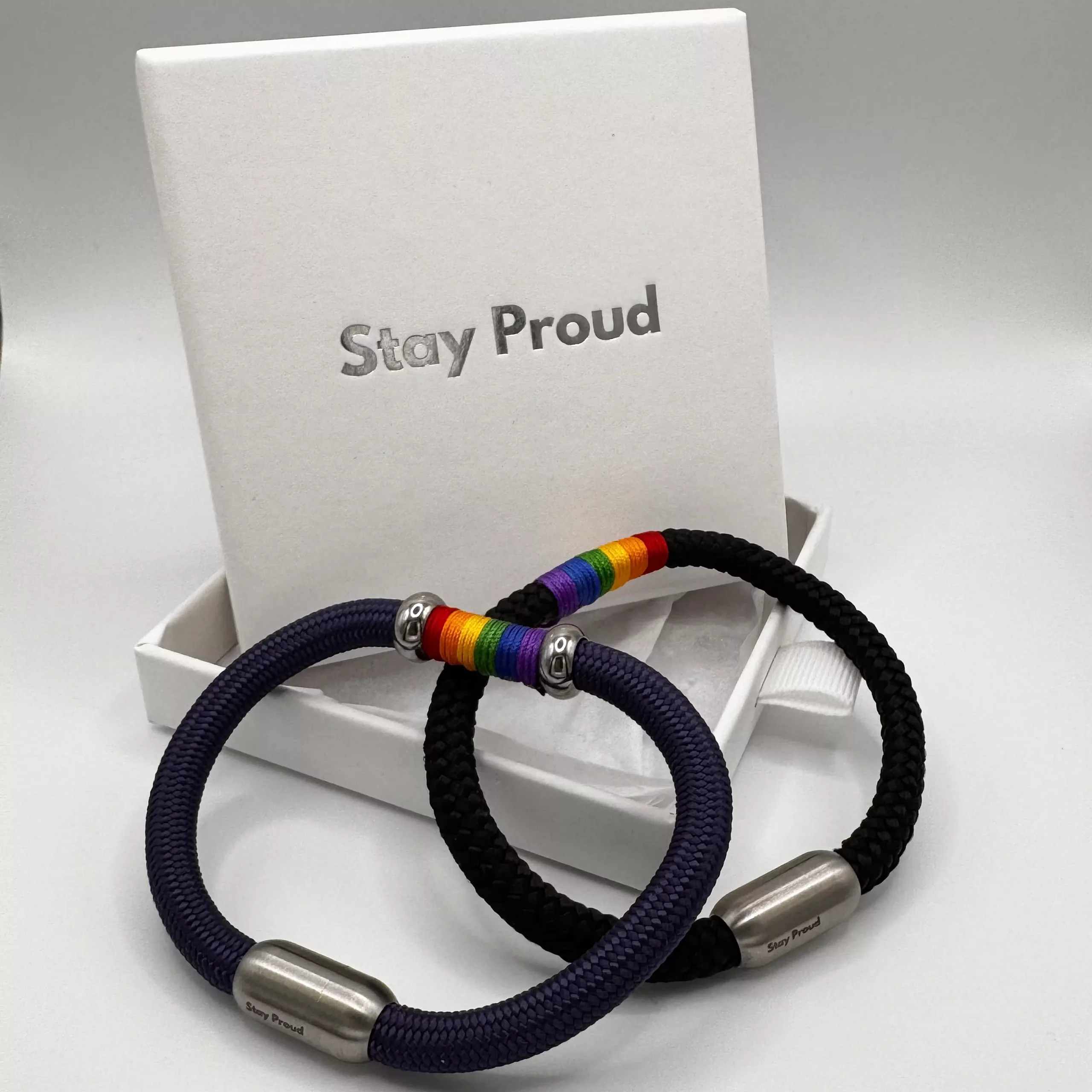 pride-armband-bundle-2-regenbogen-marineblau-schwarz-segeltau-magnetverschluss